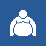 A fat person is shown in this picture.